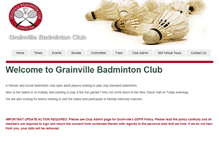 Tablet Screenshot of grainvillebadmintonclub.com